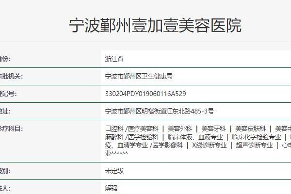 宁波壹加壹美容医院